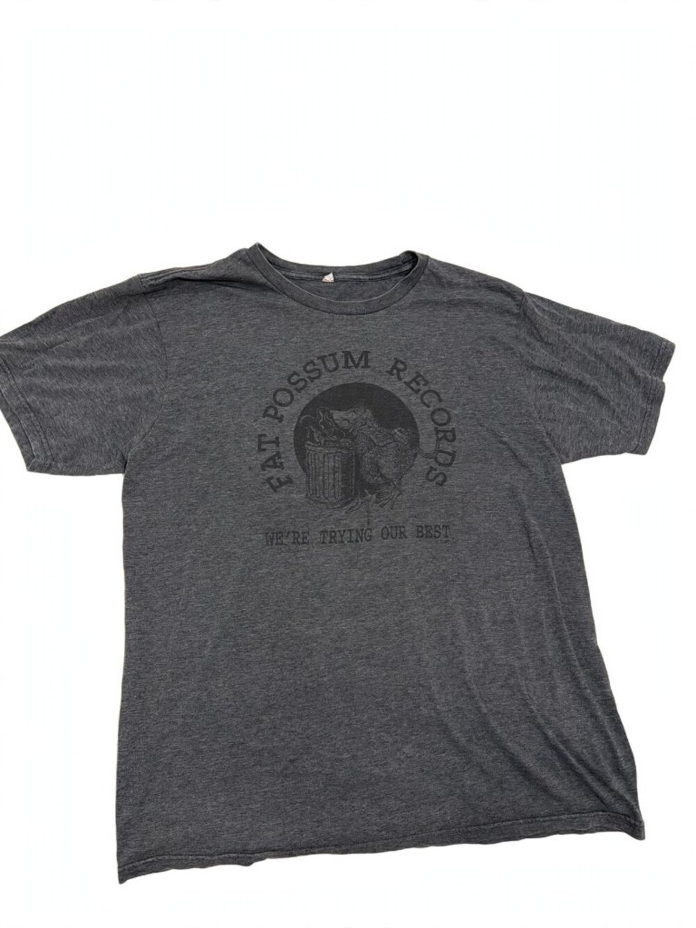 Fat Possum Records T-Shirt Mens Large Heather Gray Logo Tee